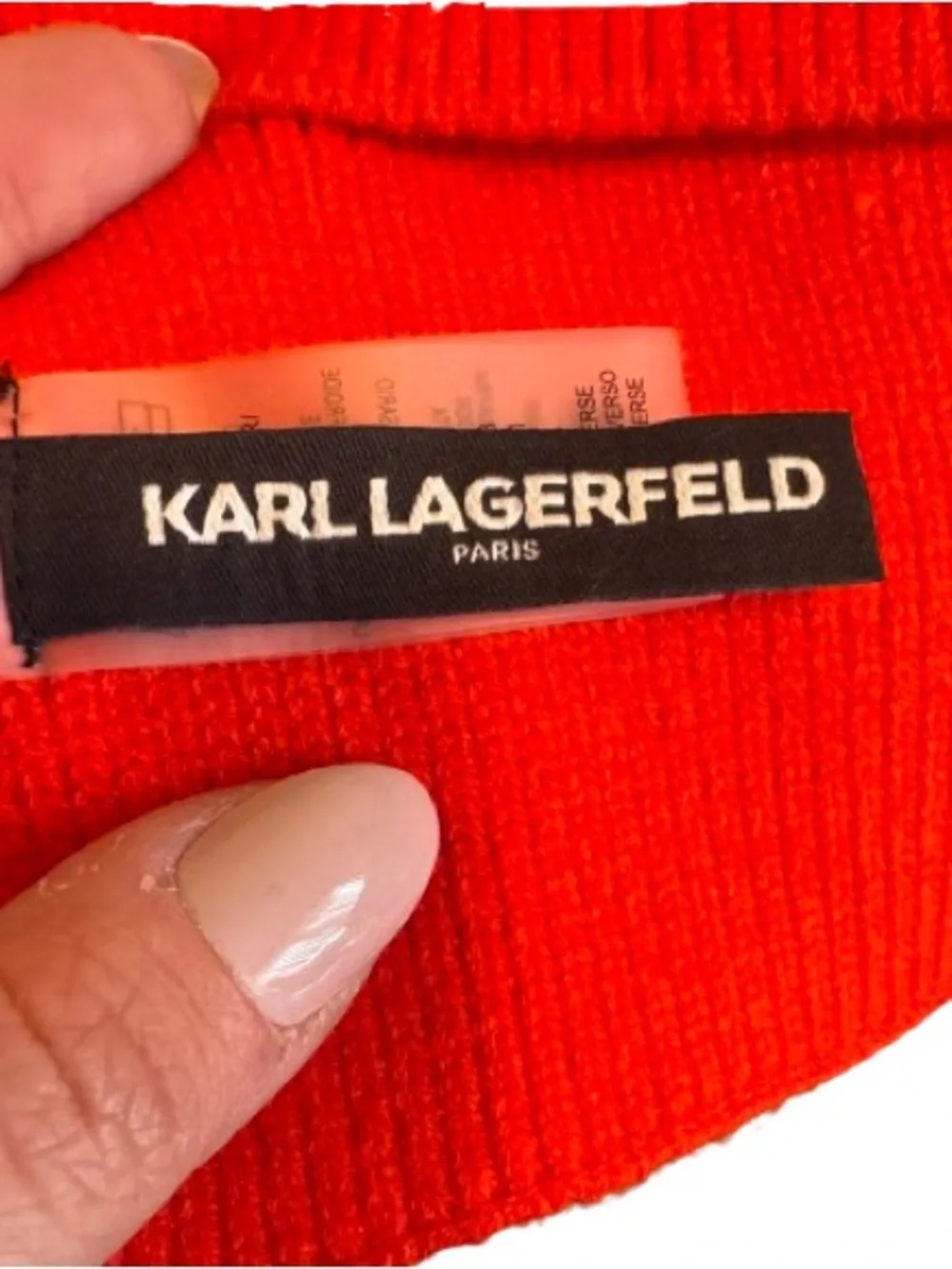 Karl Lagerfeld Paris Sequin Cat Accent Scarf (Red) EUC